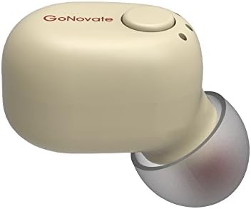 Bluetooth Earpiece, GoNovate Nano Mini Wireless Earbud with 6 Hours Playtime and Mic for iPhone and Android Phones (One Piece) - Khaki