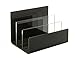 unum Desktop File Sorter Holder – Mail, Folder, Letter, Makeup Palette Organizer Handcrafted of Thick Black and Clear Acrylic - 9