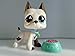 Vspiderman LPS Great Dane 577 White and Brown Different Eyes Dog Puppy with Accessories Collar Food Collection Figure Kids Girls Boys Gift
