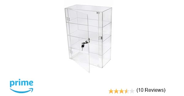 PC3721® 1 Vitrina de 3 estantes de acrílico Transparente de Alto ...
