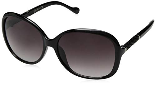 Jessica Simpson Women's J5393 Ox Non-polarized Iridium Round Sunglasses, Black, 70 mm