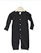 The Laughing Giraffe Baby Convertible Gown w/Mittens. 100% Cotton, 0-6 ms, Black, Unisex