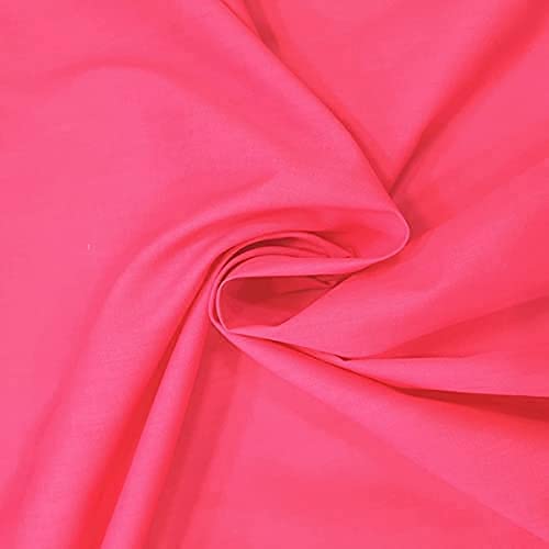 Plain/Solid Dyed Polycotton Dress Craft Fabric Material 45" - 112 cm Wide Sold As 1 Meter Pre - Cut Lengths (Available in 42 Colours)… (Cerise Pink, 5 Meter)
