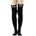 Polytree Women's 3D Cartoon Animal Pattern Knee High Socks (Black)
