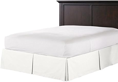 King Size Tailored Pleated Bed Skirt Wrinkle Resistant Brushed Microfiber - White