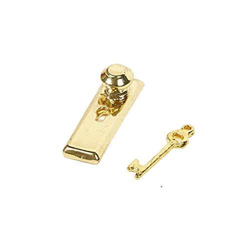C-Pioneer 1:12 Mini Pocket Door Shaft Copper Bolt Dollhouse Accessory Garden Decoration - Thumbnail 4