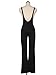 Remelon Womens Sleeveless High Waisted Zipper Front Bell Pants Suspender Jumpsuits Overalls Black S