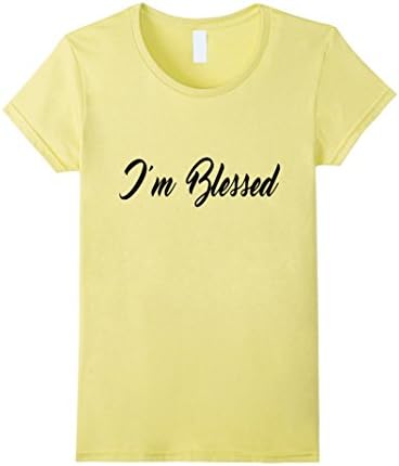 Womens Inspirational I'm Blessed Christian T-shirt Small Lemon