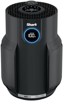 Shark NeverChange Air Purifier, HP152, Charcoal | For Home, Large Room, HEPA-Exceeding Filter with Odor Neutralizer, Captures Pollutants, Pet Dander, Dust, Smoke, and More