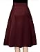 Skirts for Women,Bebonnie Pleated A Line High Waisted Scuba Fit Flare Midi Girls Juniors Ladies Peasant Skirts Wine M
