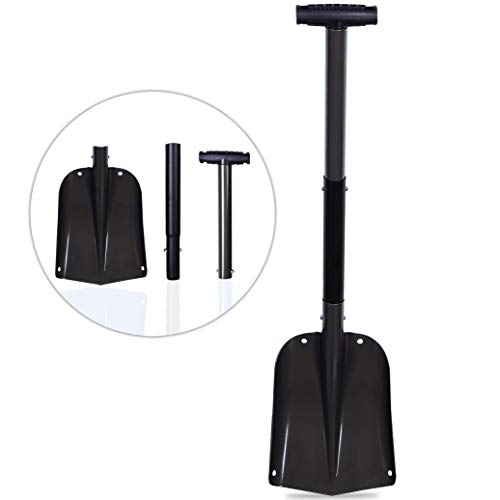 CARTMAN Sport Snow Shovel, Utility Scalable Camping Shovel for Car, Portable Aluminium Shove (Black)