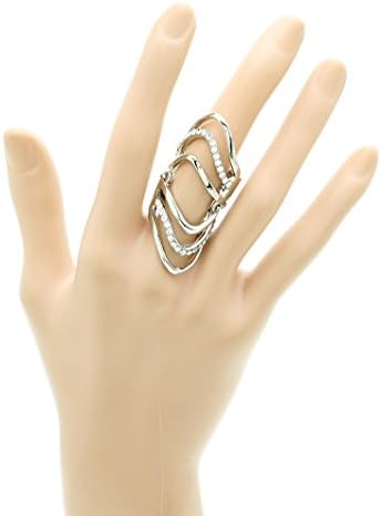 Clear knuckle layered metal armour ring Fashion Jewelry FancyCharm