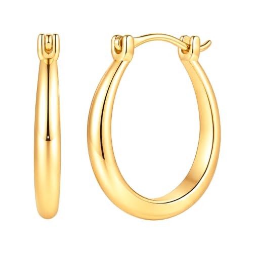 WORFRIL 14K Gold Hoop Earrings