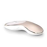 2.4GHz Wireless Charging Mouse Silent Click Compact Soundless Optical Mice with Nano USB Receiver DPI 1600 for PC and Mac (Golden)