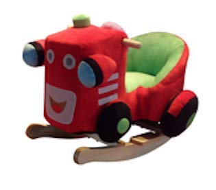 NEW Plush Red Tractor Childs Rocker Rocking Chair with Sound Effects - 1 Year + **Tractor WJ-660**