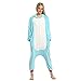 Adult Unisex Flannel Unicorn Animal Onesies Pajamas Kigurumi OnePiece Cosplay Costume (S, Blue)