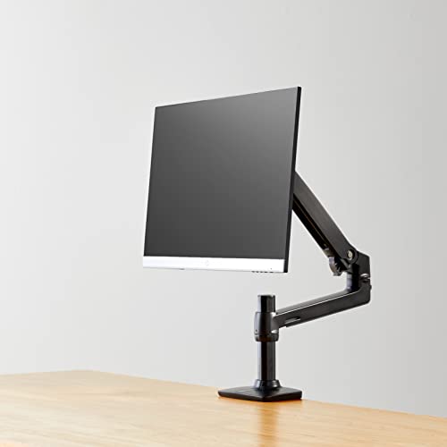 Amazon Basics Single Monitor Stand, Lift Engine Arm Mount, Black
