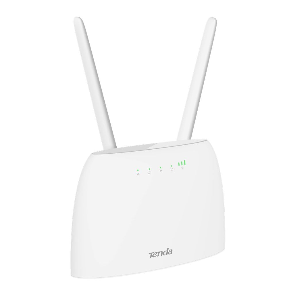 Tenda TD4G06 4G LTE Router CAT.4 SIM Cards WLAN Router, Beamforming, No SIM Lock, Plug & Play, 2 Detachable Antennas, LAN/WAN Port (150 Mbps in Download, 300 Mbps 2.4GHz), White
