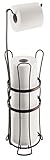 mDesign Free Standing Toilet Paper Roll Holder for Bathroom Storage - Bronze