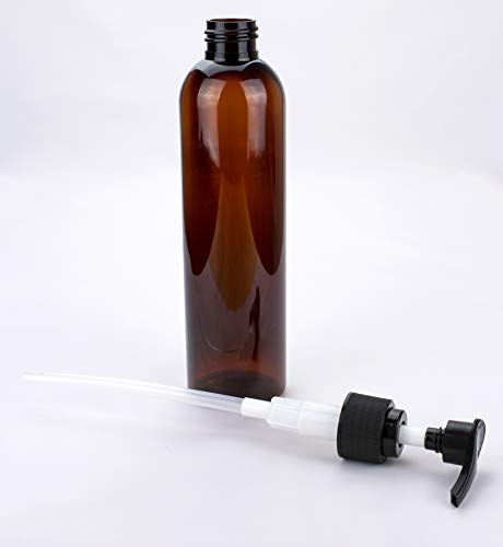 Empty Lotion Pump Bottles, BPA-Free Refillable Plastic 8 Oz Amber PET Containers, Great for - Soap, Shampoo, Lotions, Liquid Body Soap, Creams and Massage Oil's, 2 Pack