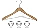 Concave Wooden Top Hanger with Natural Finish, Thick Curved Coat Hangers with Chrome Swivel Hook for Jackets or Fine Shirts (Set of 12) by The Great American Hanger Company
