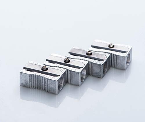 BNC Metal Rectangular Silver Pencil Sharpeners Pack of 24