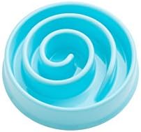 Gefry Interactive Fun Slow Feeder Bowl for Dogs &amp; Cats (Blue)
