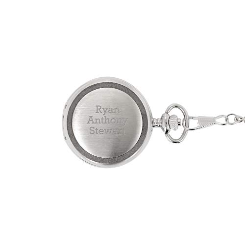 Things Remembered Personalized Silver and Gunmetal Pocket Watch with