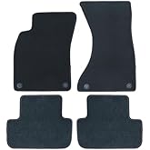 GXARTS Car Floor Mats Carpet Full Set Fit for Audi A4 2009 2010 2011 2012 2013 2014 2015 2016| All-Weather Protect, Velour, Black | Waterproof ＆ Anti Sliding Rubber Back