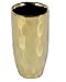 CosmoLiving by Cosmopolitan 42386 Small Ceramic Electroplated Metallic Gold Vase with Geometric Silhouette | 4” x 8”