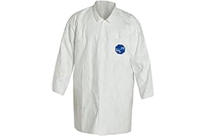 DuPont - TY212SWHMD003000 Tyvek 400 TY212S Disposable Lab Coat with Open Cuff, White, Medium (Pack of 30)