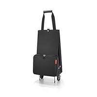 reisenthel Foldable Trolley Bag, Packable Oversized Tote with Wheels, Black