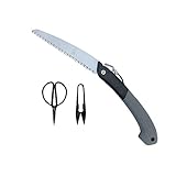 BambooMN Brand - 3 Piece Bonsai Cutter Set - Ikebana Saw, Precision Scissors and Leaf Trimmer