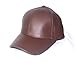 Premium Leather Dark Brown Baseball Hat Cap
