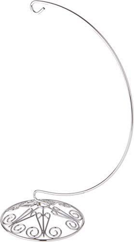 Bard's Ornate Silver-Toned Ornament Stand, Large, 10.25" H x 4" W x 4" D