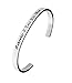 Kendasun Jewelry Remember Mom I Love You Inspirational Bracelet Cuff Bangle for Mother (Silver tone - front inscription)