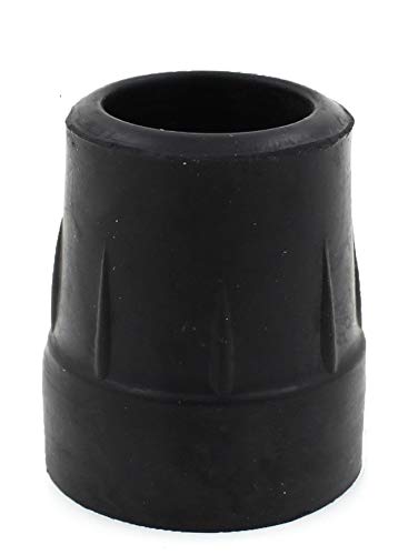 Qty: 10x 25mm (1") Heavy Duty Rubber Ferrules For Walking Frames - Black - By Lifeswonderful