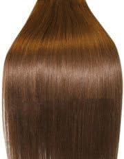 Double Wefted, 26 inch Double thickness MEDIUM BROWN (Col 6). Full Head Clip in Human Hair Extensions. High quality Remy Hair!