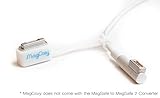 MagCozy Leash for Apple MagSafe to MagSafe 2 Converter, Never Lose a MacBook Pro to MacBook Air Adapter Again, Thunderbolt Display (White)