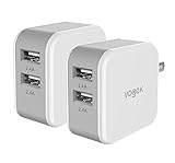 USB Wall Charger, Vogek 2-Pack 4.8A 24W Dual Port USB Wall Charger Universal Power Adapter Compatible with Samsung Galaxy, LG, HTC, Moto, Kindle, MP3, Bluetooth Speaker Headset and More