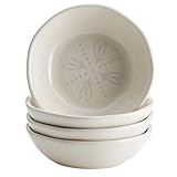Ayesha Collection Ceramic Dipping Bowl Set, French Vanilla