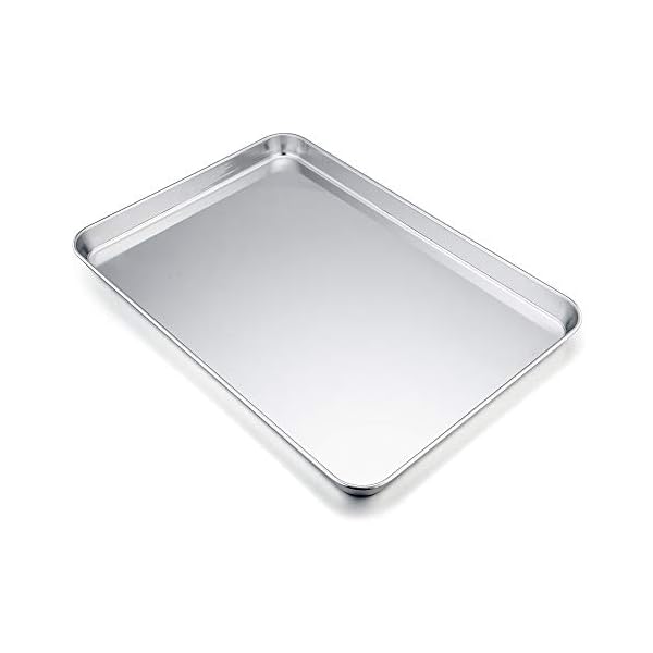 Baking Tray, Stainless Steel Baking Sheet Cookie Tray Professional, 40 x 30 x 2.5 cm, Non Toxic & Healthy, Mirror Finish…
