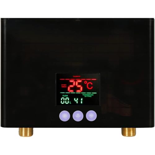 Saraele Electric water heater, Instant Water Heater 3KW Mini Electric Tankless Water Heater Wall-Mounted with LED Display 3-Level Temperature Adjustment Remote Control for Home Kitchen Bathroom