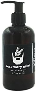 Hemlock Park Natural Beard Wash | Cleanse &amp; Condition | Made With Organic Argan Oil (Rosemary Mint, 8 Ounce Bottle)