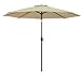 FARLAN Patio Umbrella 9 Ft Outdoor Table Aluminum offset market umbrellas with Push Button Tilt and Crank (9 ft, dark Beige)