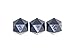 3 Pack! GameScience: Coal Black D20 Polyhedral Dice - Opaque Un-Inked Precision Edge Dice - 3 Piece Bundle