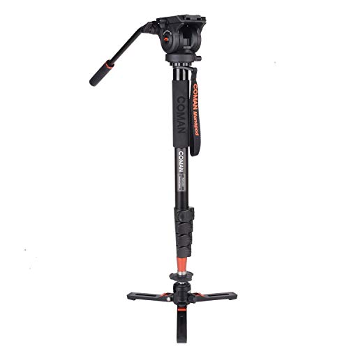 Monopod with Feet, Coman Professional Video Monopod with Tripod Stand 68.8 inch for Cameras, Canon, Nikon, Sony, DSLR, Video Camcorder