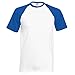 Fruit Of The Loom Mens Short Sleeve Baseball T-Shirt (L) (White/Kelly Green)