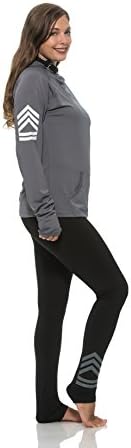 (11678) S2 Sportswear Womens Military Stripe Workout Pants with Media Pocket in Grey Size: XL