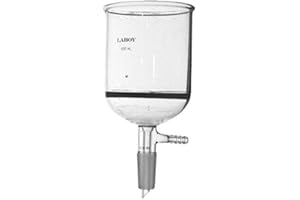 Laboy Borosilicate Glass 24/40 Buchner Funnel 600mL,Sand-core Filtering,with 90mm O.D. Medium Fritted Disc Lab Glassware